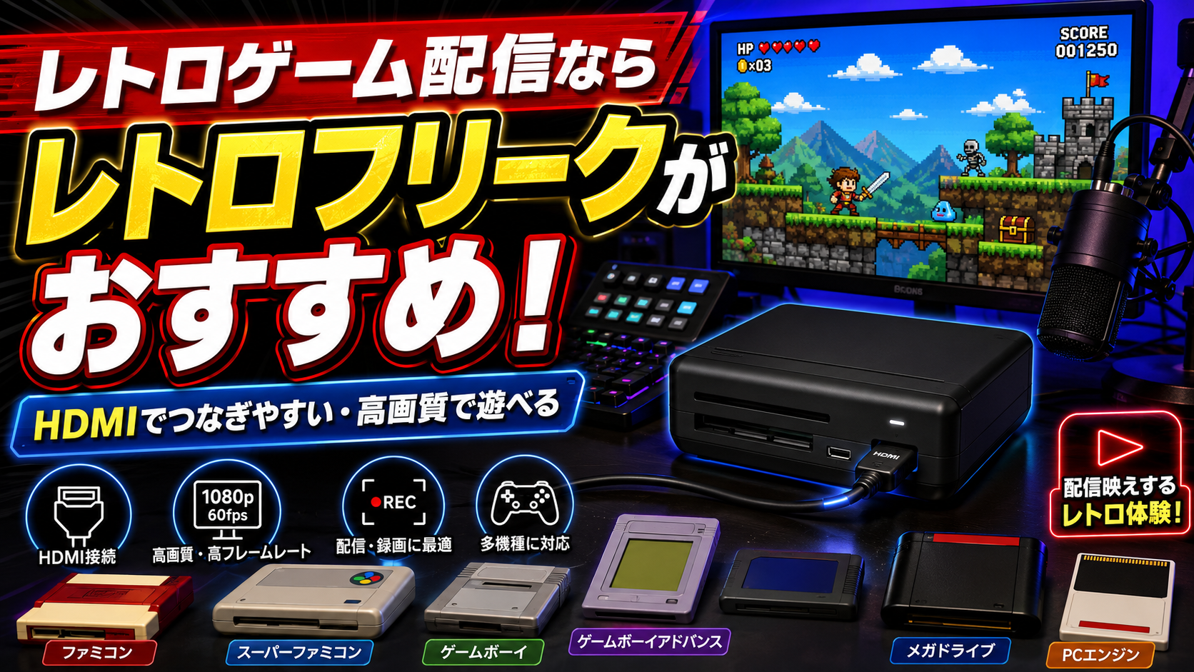 レトロゲーム配信を始めるならレトロフリークがおすすめ！必要機材・メリット・注意点を解説