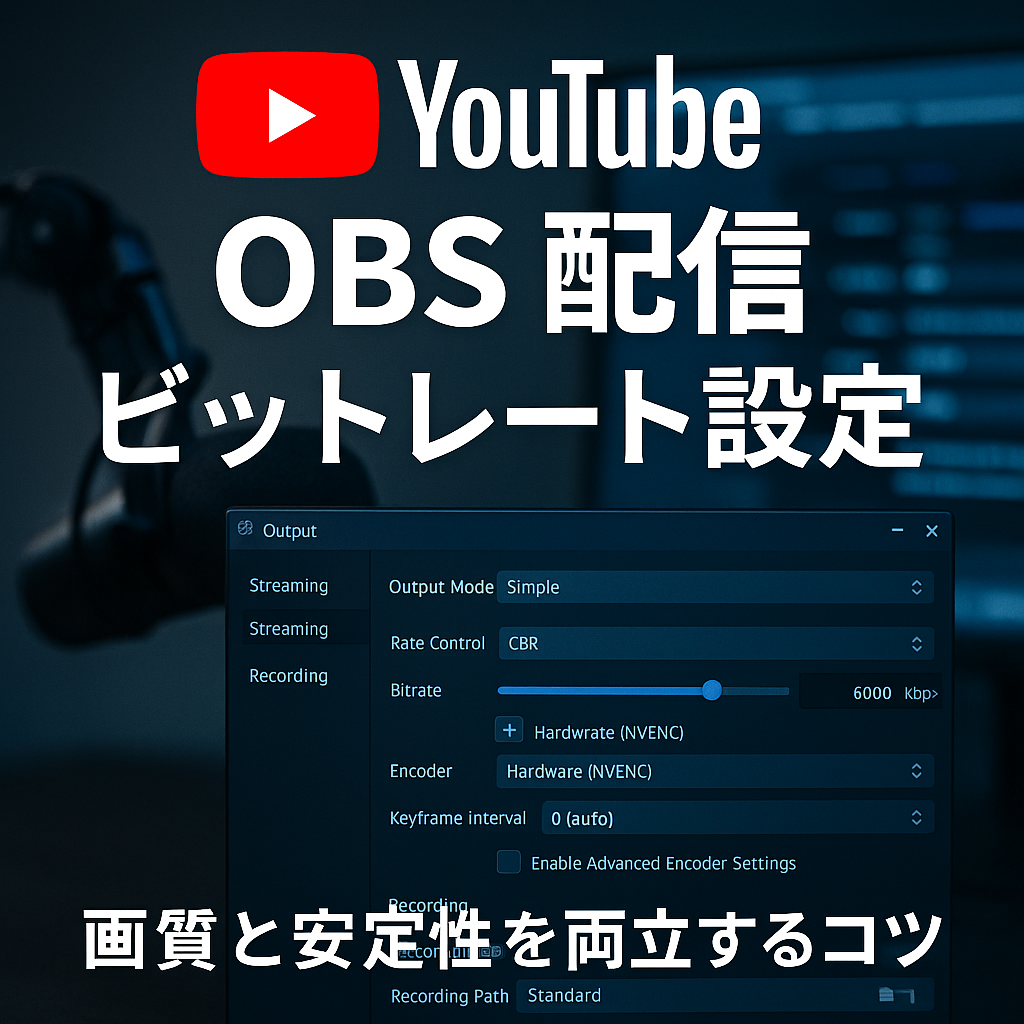 【2025年版】OBSでYouTube配信する際の最適ビットレート設定|画質と安定性を両立するコツ