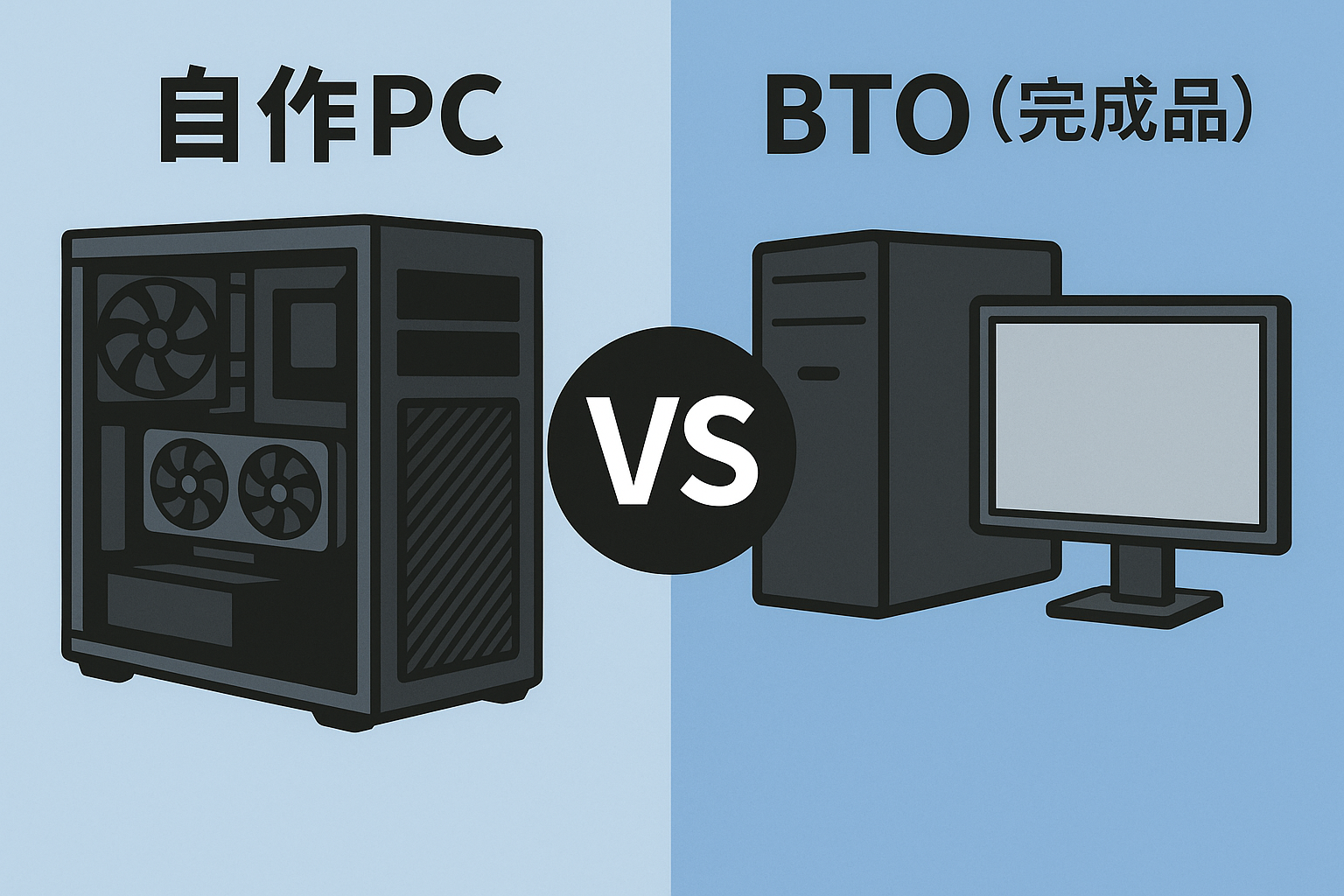 自作PCとBTO(完成品)の違い|初心者におすすめはどっち?