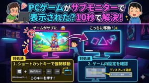 PCゲームがサブモニターで表示されてしまった場合の対処法