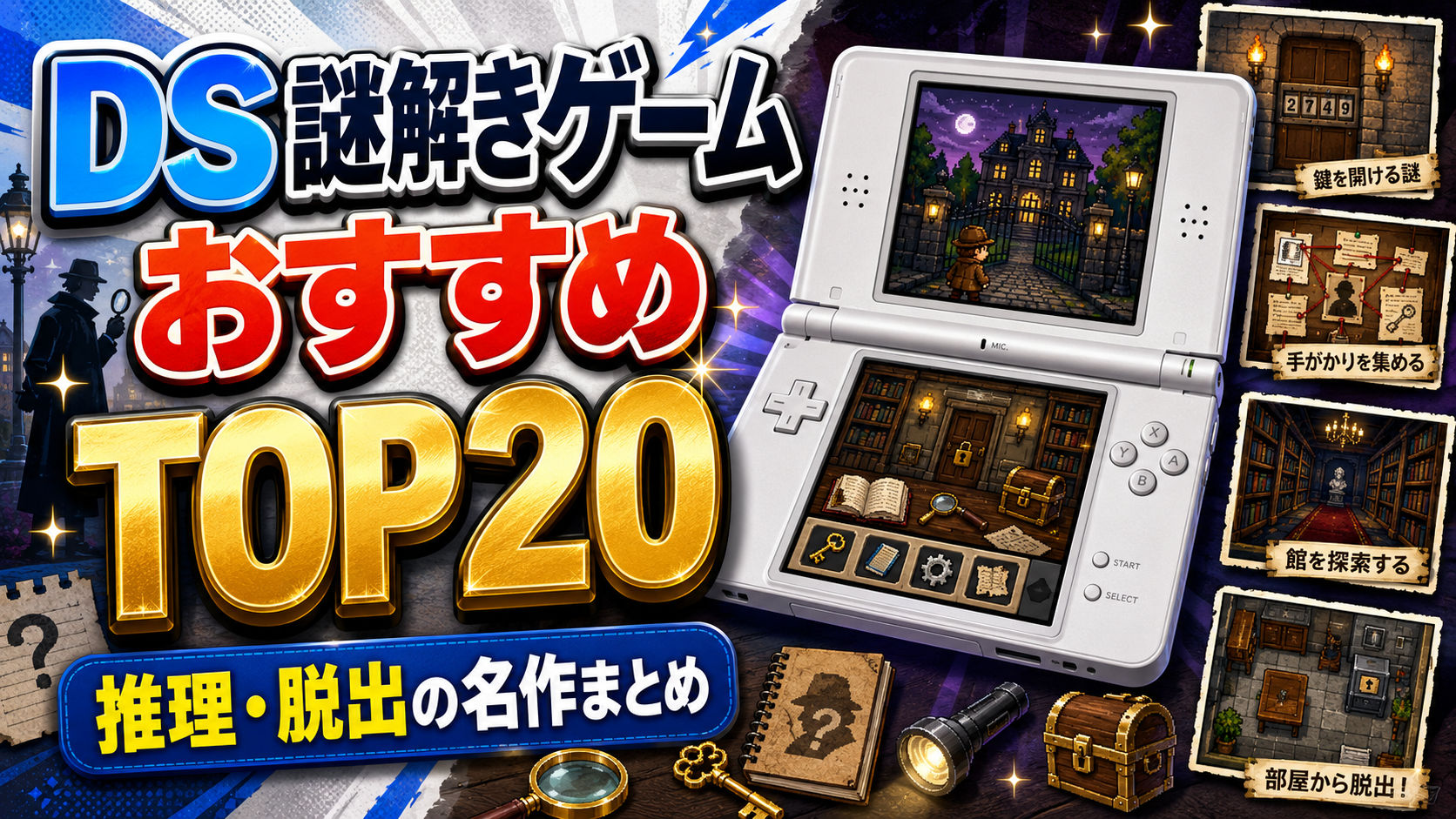 DSで遊べる謎解きゲームおすすめランキングTOP20｜推理・脱出の名作まとめ