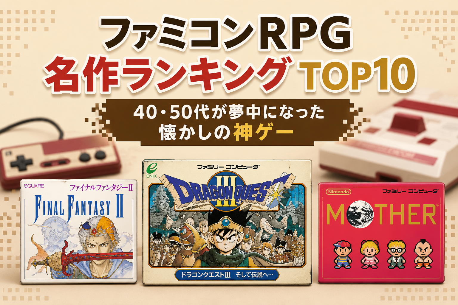 ファミコンRPG名作ランキングTOP10｜40・50代が夢中になった懐かしの神ゲー