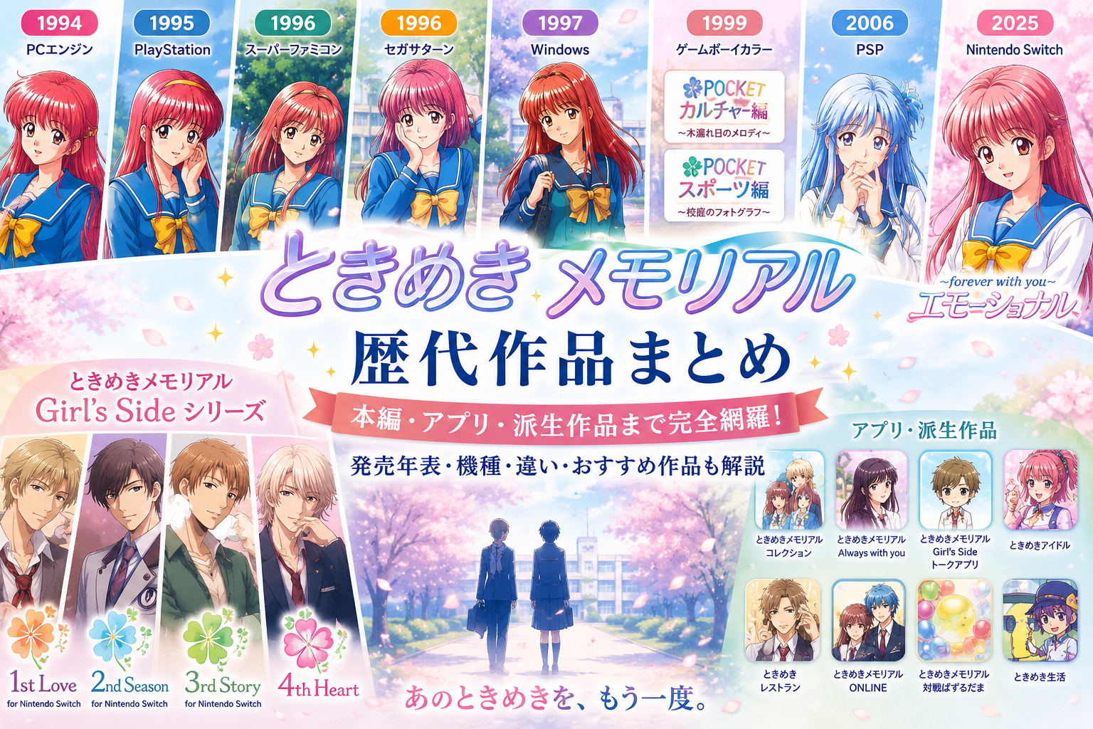 ときめきメモリアル歴代作品一覧|初代からGirl’s Side・アプリ・派生作品まで紹介