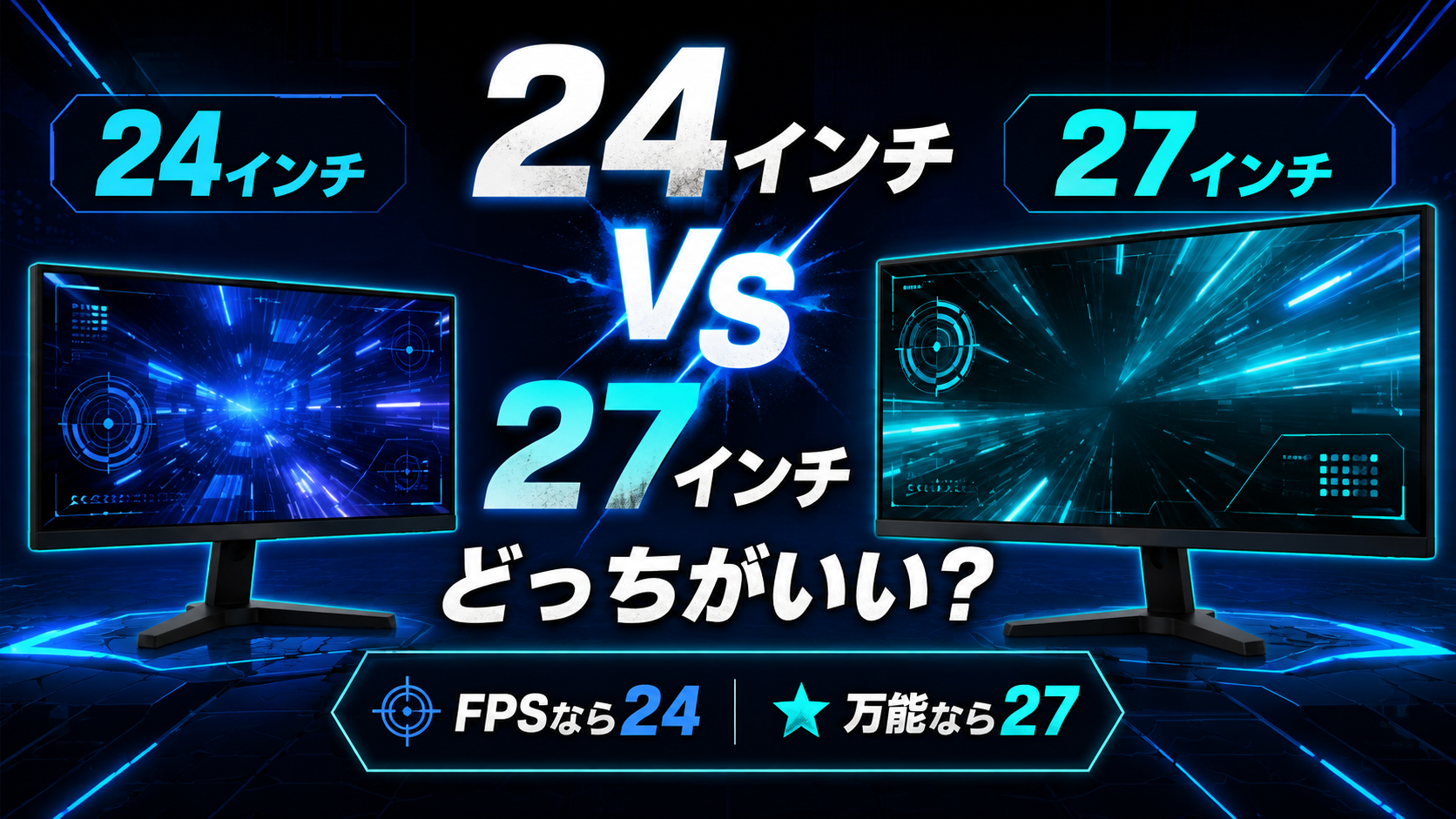 ゲーミングモニターは24インチと27インチどっちがいい?迷っている人向けに結論を出します