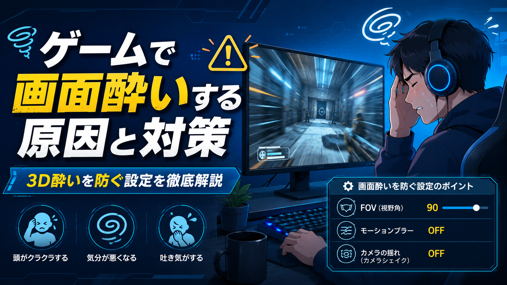ゲームで画面酔いする原因は?3D酔いを防ぐ設定・対策を徹底解説