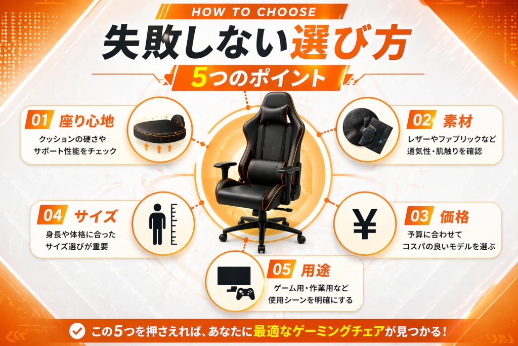 失敗しないゲーミングチェアの選び方【5つのポイント】イラスト03