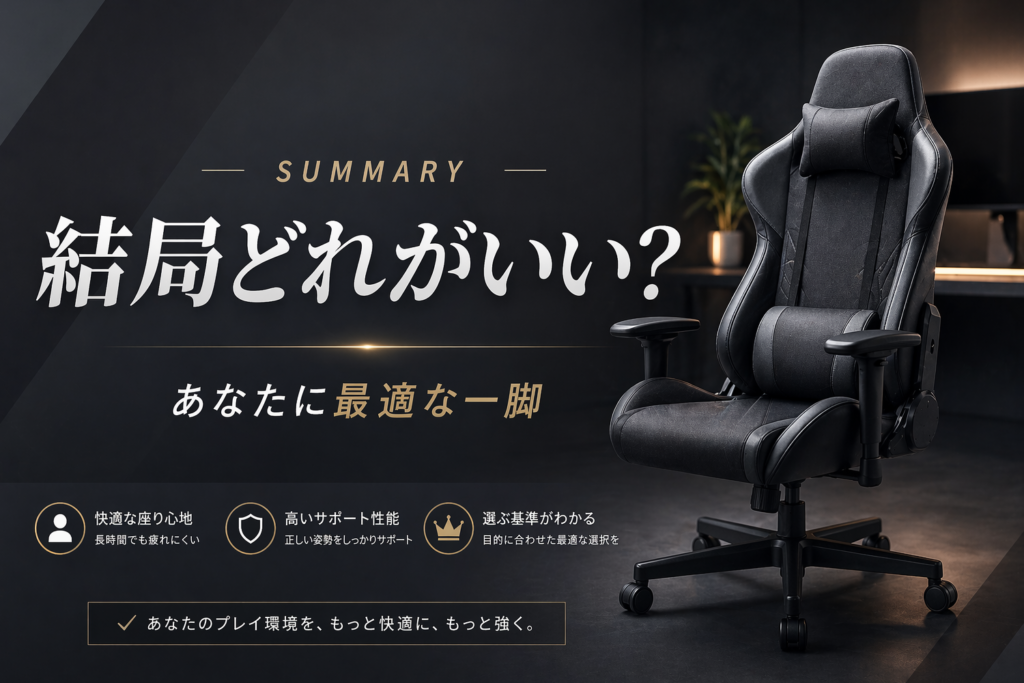 まとめ｜結局どのゲーミングチェアを選ぶべき？イラスト05