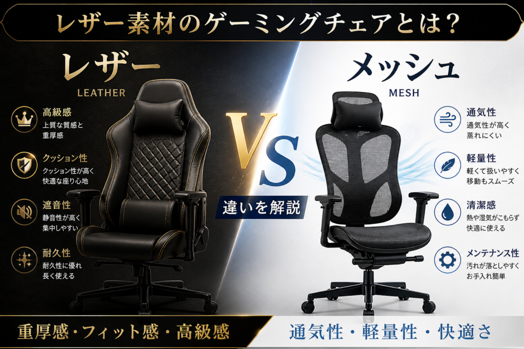 レザー素材のゲーミングチェアとは？画像02