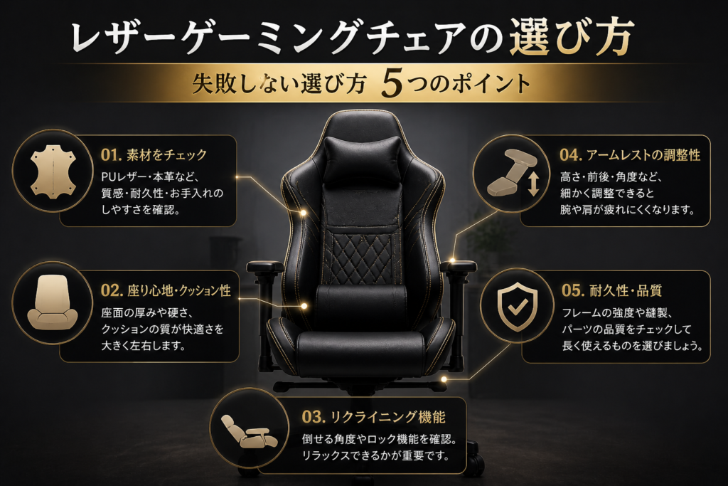 レザーゲーミングチェアの選び方【失敗しない5つのポイント】画像03