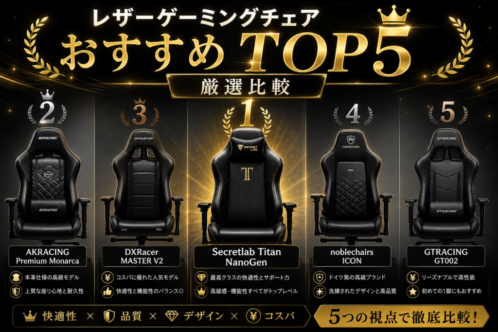 レザーゲーミングチェアおすすめランキングTOP5画像05