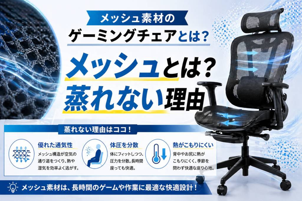メッシュ素材のゲーミングチェアとは？画像02