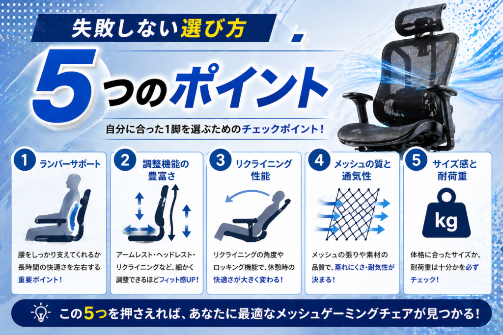 メッシュゲーミングチェアの選び方【失敗しない5つのポイント】画像05