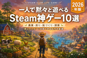 【2026年版】一人で黙々と遊べるゲームおすすめ10選｜Steamスローライフ神ゲー厳選