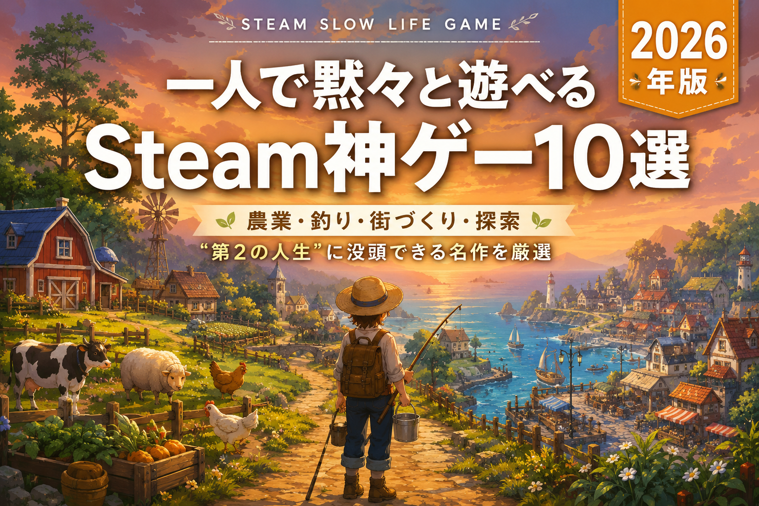 【2026年版】一人で黙々と遊べるゲームおすすめ10選｜Steamスローライフ神ゲー厳選