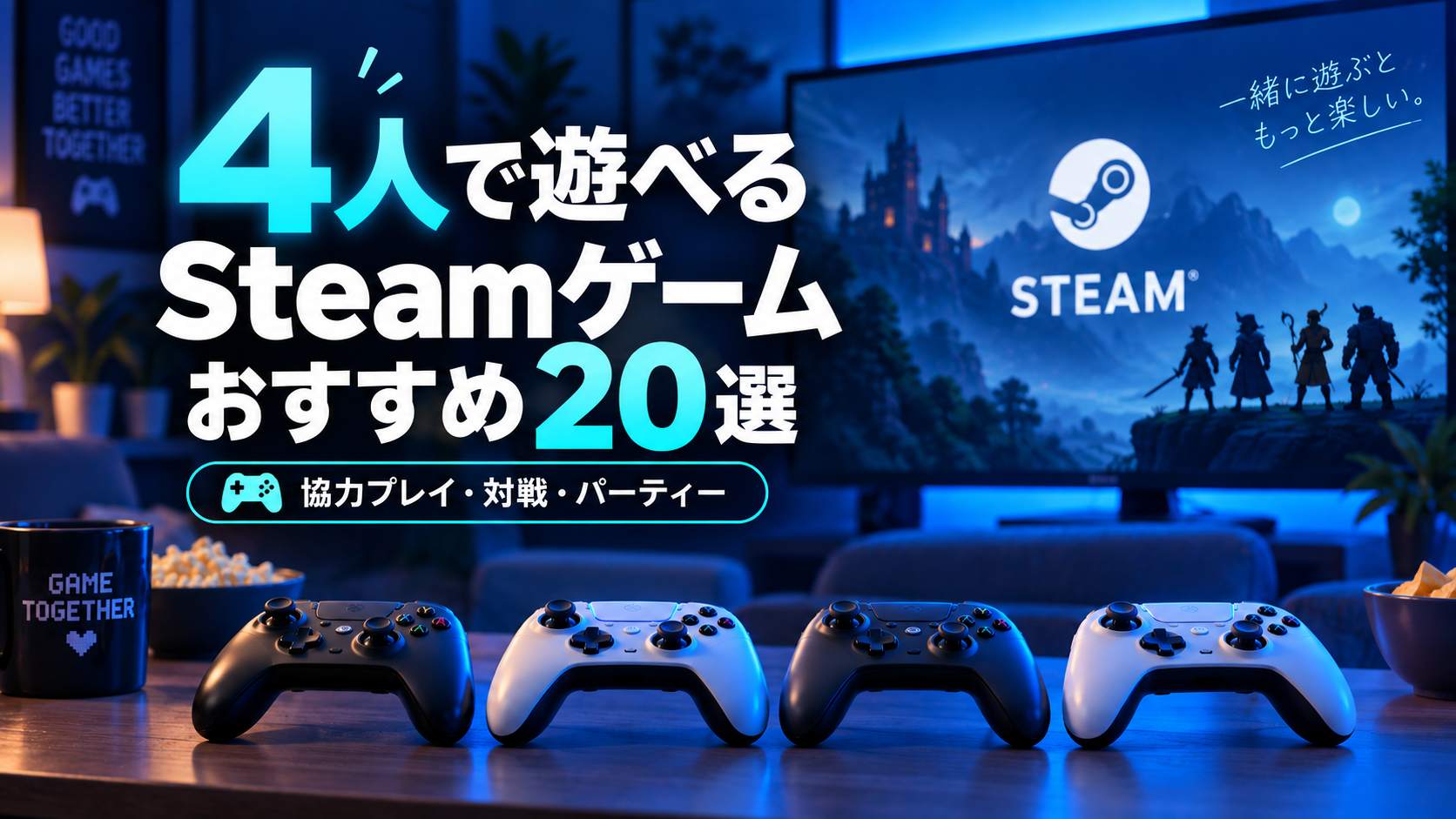 【2026年版】4人で遊べるSteamゲームおすすめ20選