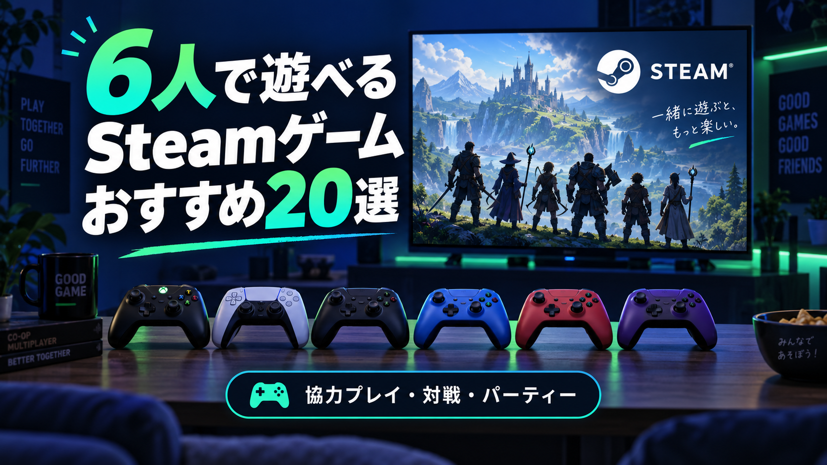 【2026年版】6人で遊べるSteamゲームおすすめ20選