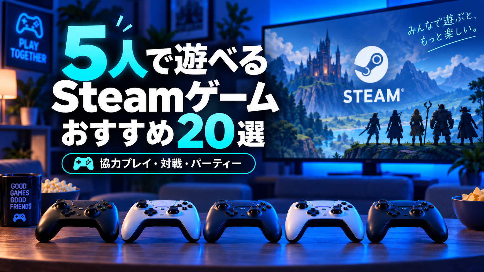 【2026年版】5人で遊べるSteamゲームおすすめ20選