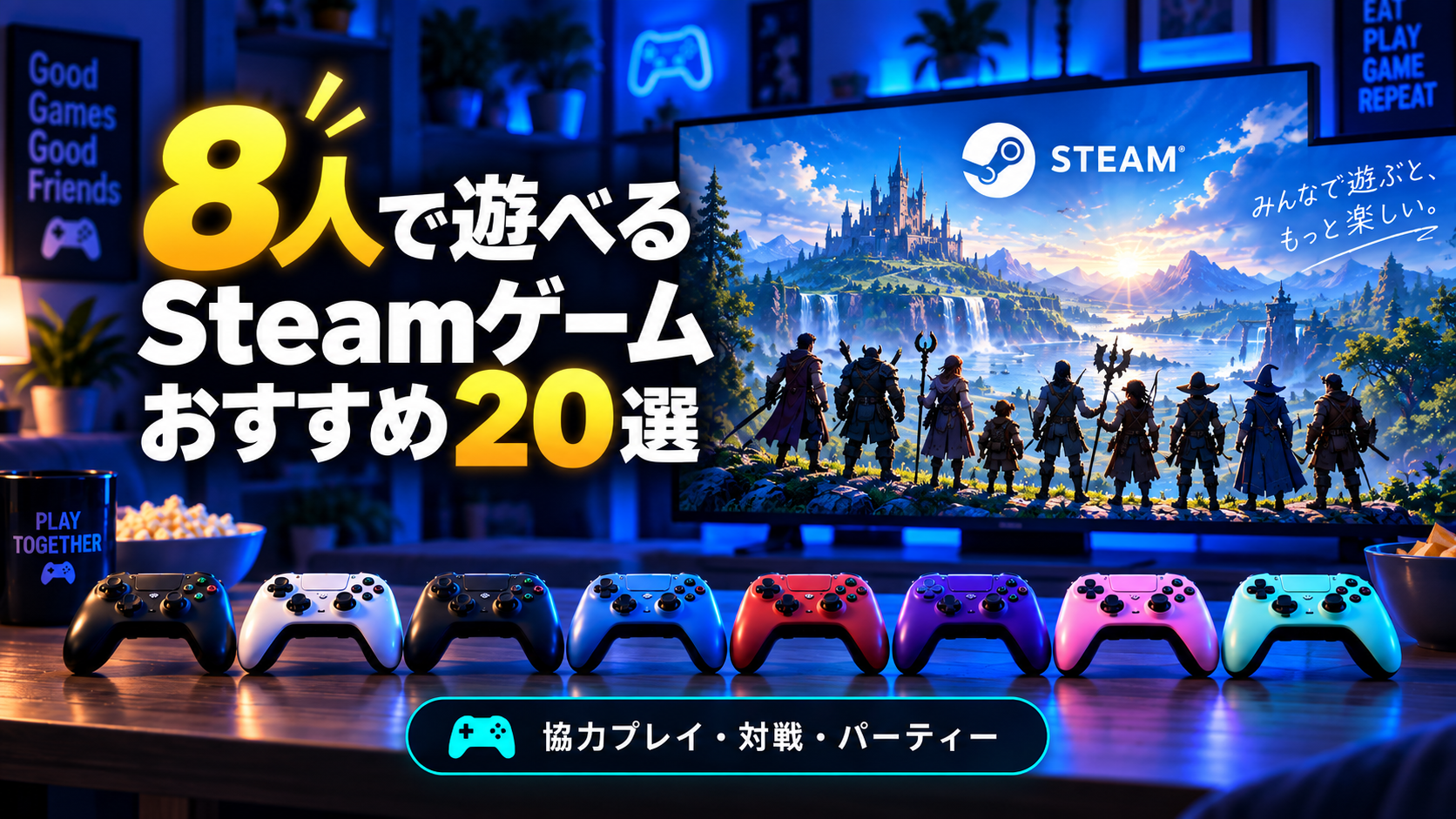 【2026年版】8人で遊べるSteamゲームおすすめ20選
