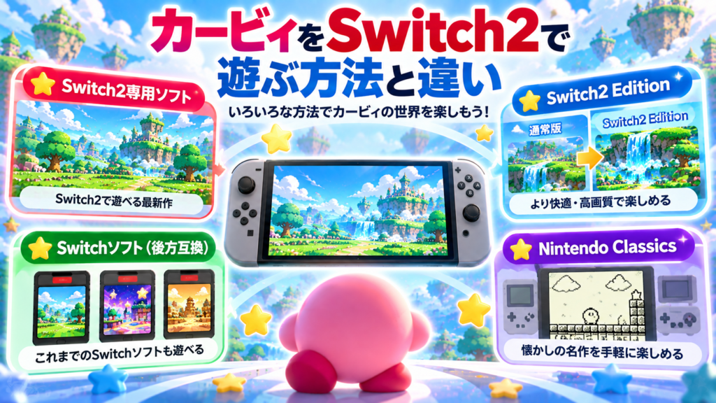 カービィをSwitch2で遊ぶ方法と違い画像