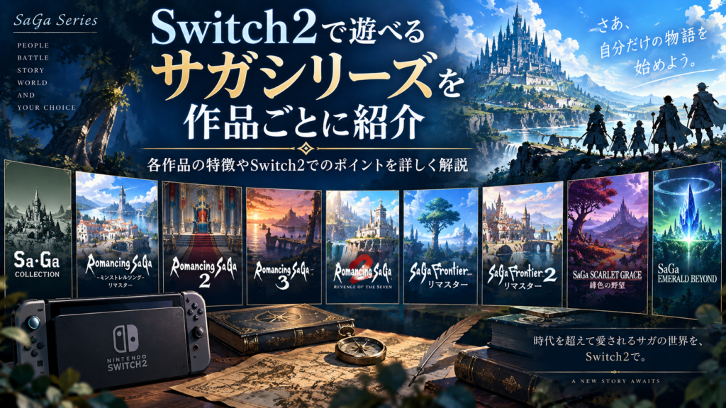 Switch2で遊べるサガシリーズを作品ごとに紹介画像