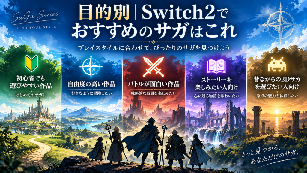 目的別|Switch2でおすすめのサガはこれ画像
