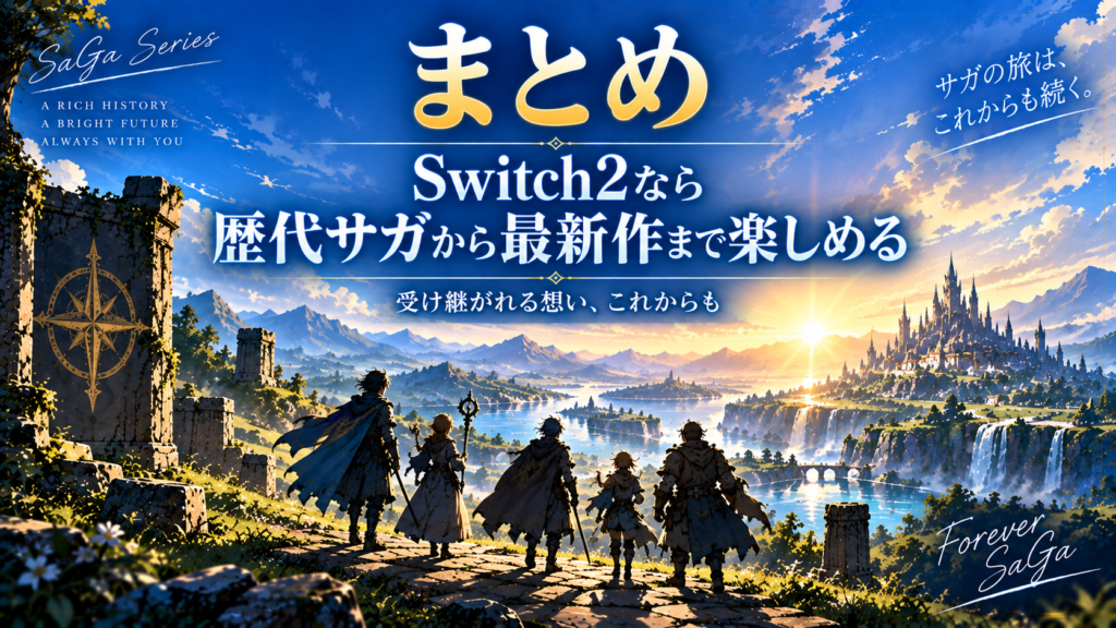 まとめ|Switch2なら歴代サガから最新作まで楽しめる画像