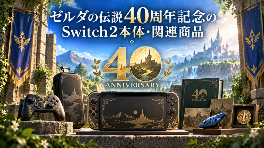 ゼルダの伝説40周年記念のSwitch2本体・関連商品画像
