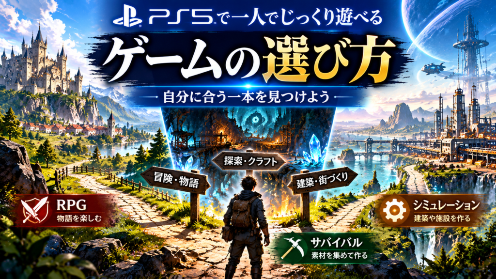 PS5で一人でじっくり遊べるゲームの選び方画像