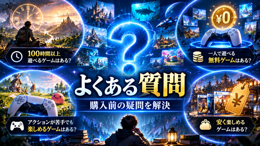 PS5で一人でじっくり遊べるゲームに関するよくある質問画像
