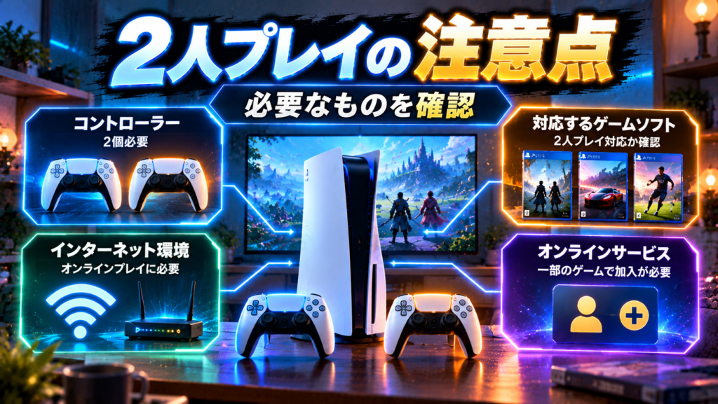 PS5で2人プレイするときに必要なもの・注意点画像