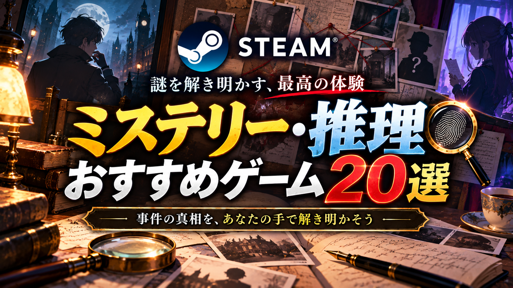 【2026年版】Steamのミステリー・推理ゲームおすすめ20選!謎解きが面白い名作を厳選