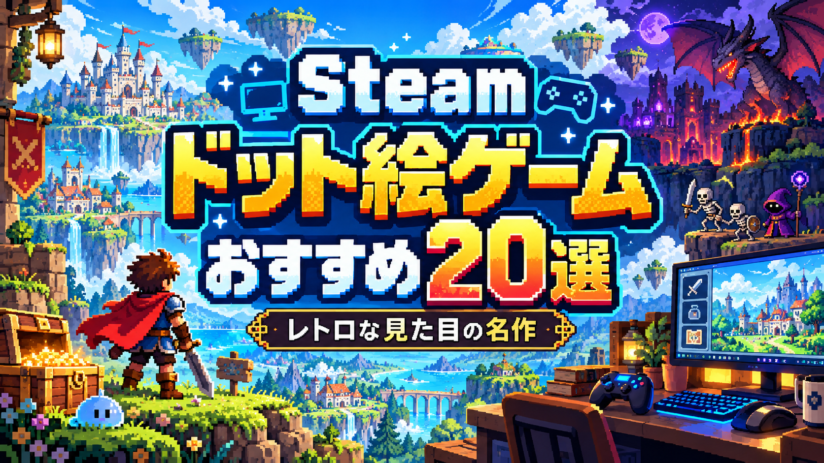 【2026年版】Steamのドット絵ゲームおすすめ20選！レトロな見た目が魅力の名作を厳選