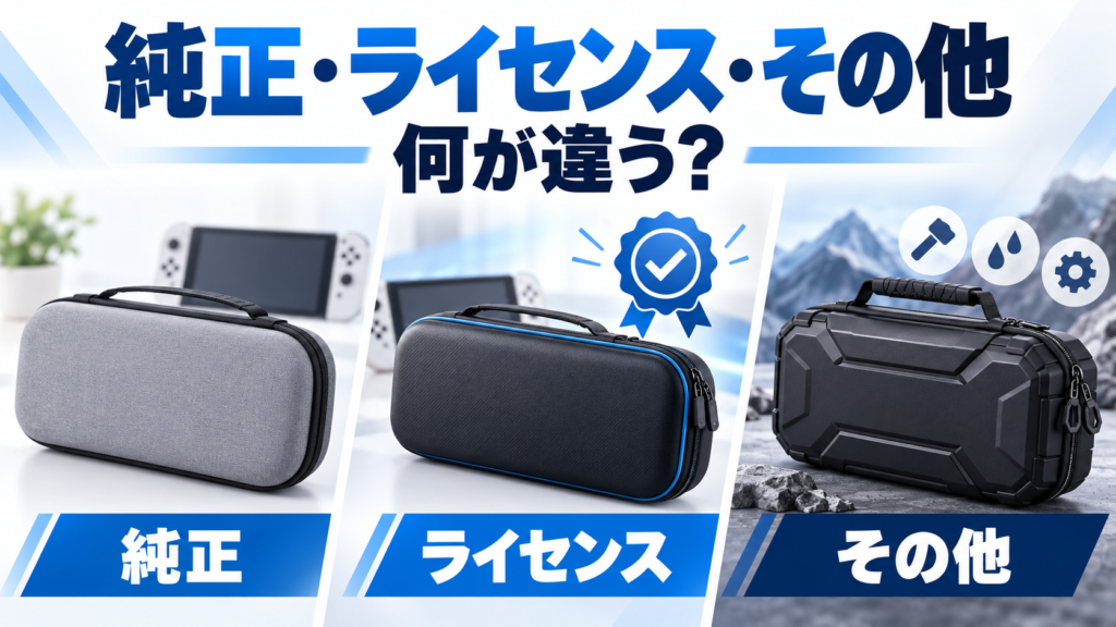 純正・任天堂ライセンス商品・その他のケースは何が違う?画像