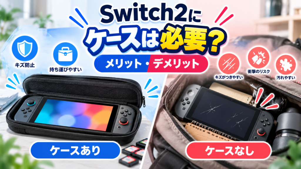 Switch2にケースは必要?使うメリット・デメリット画像