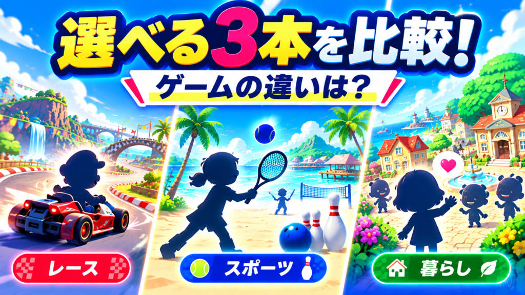 選べる3本のソフトの違いを比較画像