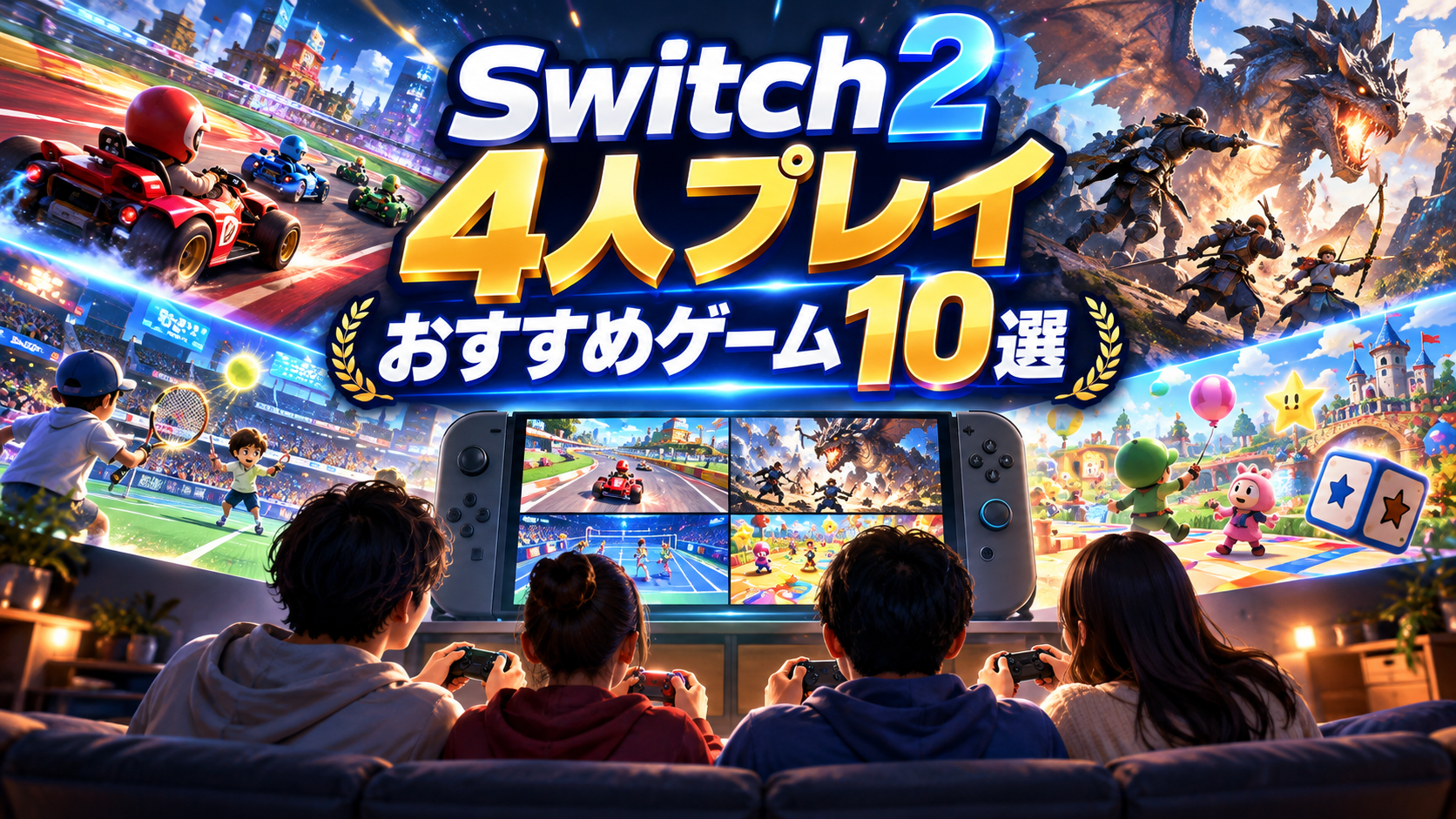 Switch2で4人プレイできるゲームおすすめ10選｜家族・友達と盛り上がる人気ソフト