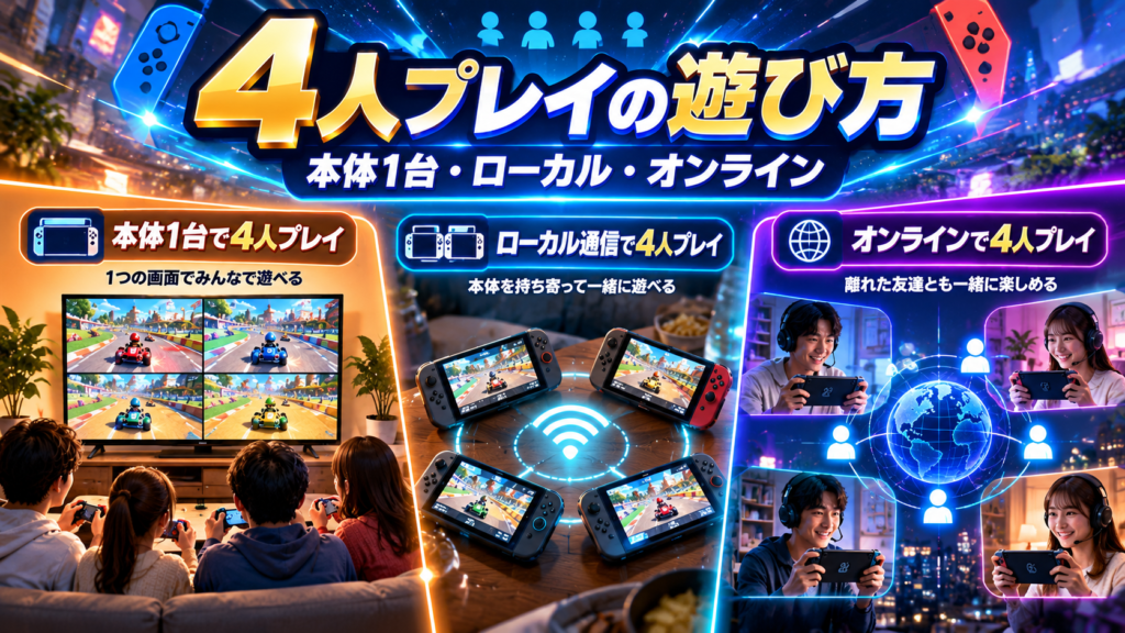 Switch2で4人プレイする方法は3種類画像