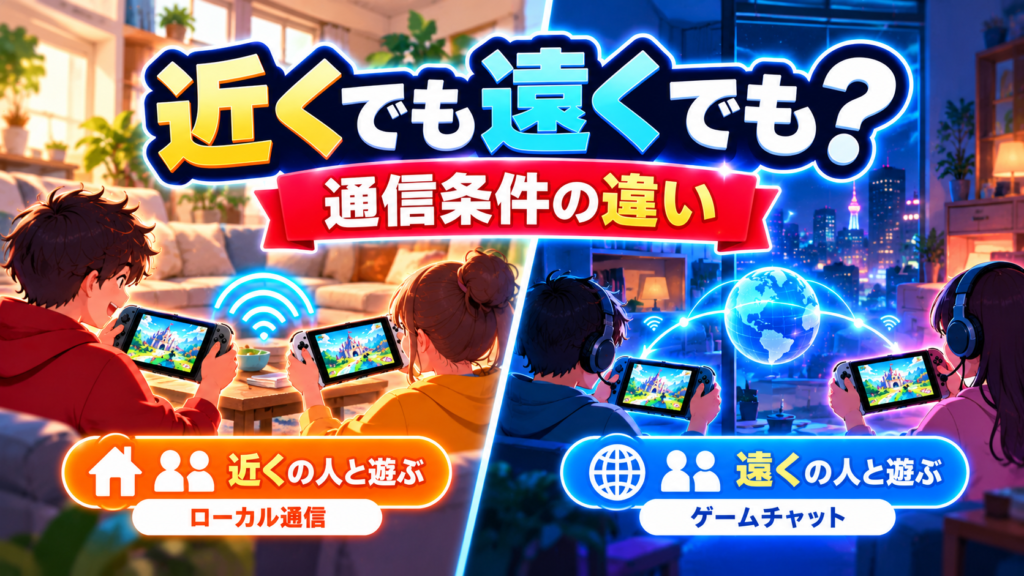 近くの人・遠くの人とおすそわけ通信する条件の違い画像