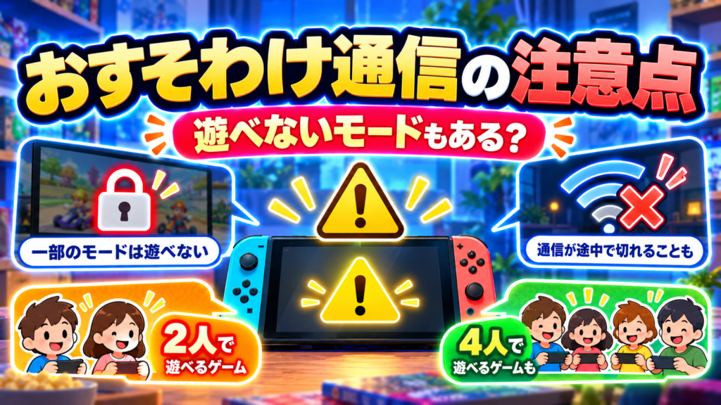 おすそわけ通信の注意点|遊べないモードや制限はある?画像