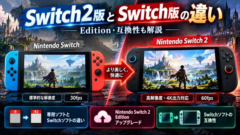 Switch2専用ソフトとSwitch版ソフトの違いは?画像