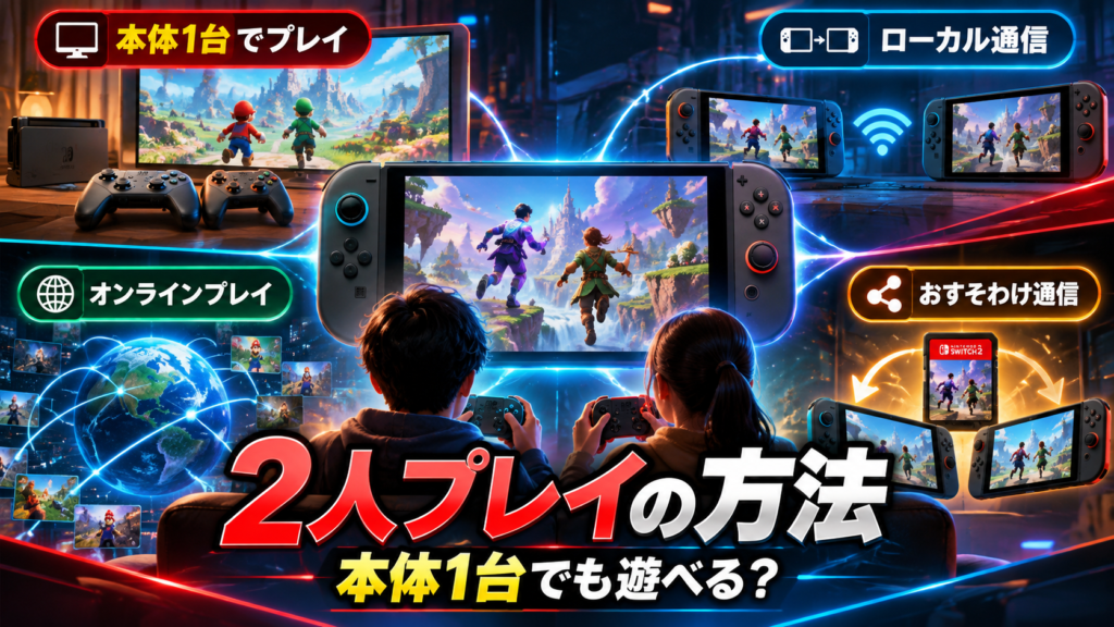 Switch2で2人プレイする方法は?1台でも一緒に遊べる?画像